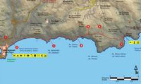 Le village de Paléochora en Crète. Carte du sentier européen E4 - Section 07 de Paleochora à Lissos. Cliquer pour agrandir l'image.