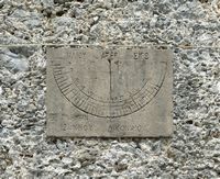 Le village de Patsianos en Crète. Cadran solaire de l'église de Kallikratis. Cliquer pour agrandir l'image.