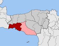 Le village de Plakias en Crète. Situation du canton de Sellia (auteur Pitichinaccio). Cliquer pour agrandir l'image.