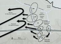 Le village de Souda en Crète. Plan de la bataille de la 42nd Street. Cliquer pour agrandir l'image.