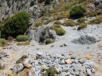Le village de Thronos en Crète. La faille de Vistagi (auteur Géoparc du Psiloritis). Cliquer pour agrandir l'image.