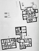 Le village de Tylissos en Crète. Plan du site minoen. Cliquer pour agrandir l'image.
