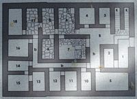 Le village de Tylissos en Crète. Plan de la villa minoenne B. Cliquer pour agrandir l'image.