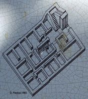 Le village de Tylissos en Crète. Essai de reconstitution de la villa minoenne B. Cliquer pour agrandir l'image.