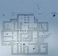 Le village de Tylissos en Crète. Plan de la villa minoenne C. Cliquer pour agrandir l'image.
