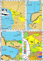 La ville de Mirès en Crète. Carte géologique de la Messara (auteur Eleni Kolaiti). Cliquer pour agrandir l'image.