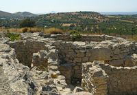 Le village de Tympaki en Crète. La tombe à tholos de Kamilari (auteur Schuppi). Cliquer pour agrandir l'image.