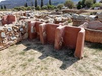 Le village de Zakros en Crète. La salle des archives du palais de Zakros (auteur Olaf Tausch). Cliquer pour agrandir l'image.