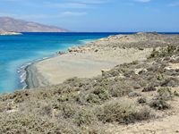 Le village de Ziros en Crète. Le site de la cité de Leucé sur l'île de Koufonissi (auteur Olaf Tausch). Cliquer pour agrandir l'image.