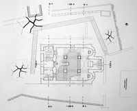 La ville d’Agia Fotini en Crète. Plan au sol de l'église Notre-Dame à Patsos. Cliquer pour agrandir l'image.