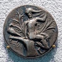 Le site archéologique de Gortyne en Crète. Statère d'argent de l'époque hellénistique (270-260 avant JC) (auteur Archaioptix). Cliquer pour agrandir l'image.