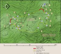 La ville d’Anogia en Crète. Plan des gorges de Mygias (auteur Géoparc du Psiloritis). Cliquer pour agrandir l'image.