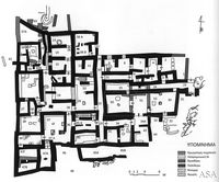 La ville d’Anogia en Crète. Plan du site de Zominthos (auteur Société archéologique d'Athènes). Cliquer pour agrandir l'image.