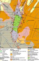 La ville d’Archanès en Crète. Géologie du mont Giouchtas (auteur Eleni Kokinou). Cliquer pour agrandir l'image.