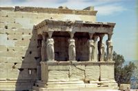 La ville d’Athènes en Grèce. L'Érechthéion sur l'Acropole. Cliquer pour agrandir l'image.