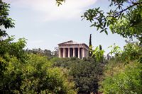 La ville d’Athènes en Grèce. Le temple d'Héphaïstos. Cliquer pour agrandir l'image.