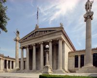 La ville d’Athènes en Grèce. Le bâtiment de l'Académie. Cliquer pour agrandir l'image.
