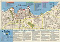 La ville de La Canée en Crète. Carte des attractions touristiques. Cliquer pour agrandir l'image.