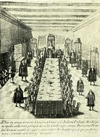 Le sud de la vieille ville de Corfou. Le palais archiépiscopal en 1738. Cliquer pour agrandir l'image.