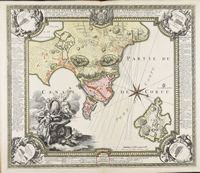 La vieille forteresse de la ville de Corfou. Plan du siège de Corfou par la terre et par la mer en 1716 (Jean-Baptiste Homann). Cliquer pour agrandir l'image.