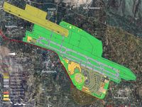 La ville d'Évangélismos en Crète. Le projet de nouvel aéroport à Kastelli. Cliquer pour agrandir l'image.