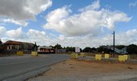 La ville d'Évangélismos en Crète. Travaux de construction des accès au nouvel aéroport d'Héraklion à Kastelli. Cliquer pour agrandir l'image.