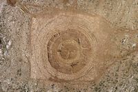 La ville d'Évangélismos en Crète. Ruines d'un bâtiment minoen découvert lors de la construction de l'aéroport de Kastelli (auteur Ministère de la Culture). Cliquer pour agrandir l'image.