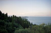 L’Achilleion, le palais de Sissi à Corfou. Vue depuis le belvédère. Cliquer pour agrandir l'image.