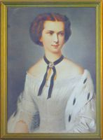 L’Achilleion, le palais de Sissi à Corfou. Portrait d'Élisabeth d'Autriche. Cliquer pour agrandir l'image.