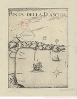 La ville de Gazi en Crète. Gravure de la Ponta della Fraschia par Marco Boschini en 1651 (source Gallica, BNF). Cliquer pour agrandir l'image.