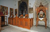 L'est de la ville d’Héraklion en Crète. Reliquaire de l'église Saint-Tite. Cliquer pour agrandir l'image.