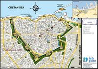 Les fortifications d’Héraklion en Crète. Circuit des fortifications. Cliquer pour agrandir l'image.