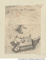 Les fortifications d’Héraklion en Crète. Le Castel di Candia par Marco Boschini en 1651 (Source gallica.bnf.fr / Bibliothèque nationale de France). Cliquer pour agrandir l'image.