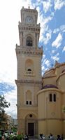 Le sud de la ville d’Héraklion en Crète. Un clocher de l'église Saint-Ménas. Cliquer pour agrandir l'image.