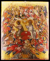 Le sud de la ville d’Héraklion en Crète. L'icône de la Divine Liturgie par Michail Damaskinos (auteur C. Messier). Cliquer pour agrandir l'image.
