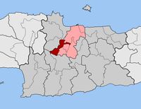 La ville d’Héraklion en Crète. Situation du canton de Gorgolaini (auteur Pitichinaccio). Cliquer pour agrandir l'image.