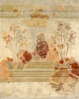 La ville d’Héraklion en Crète. Fresque de la Villa aux Lys à Amnissos (auteur Olaf Tausch). Cliquer pour agrandir l'image.