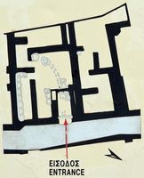 La côte nord de la commune d’Iérapétra en Crète. Plan de la maison Cf des ruines de Gournia. Cliquer pour agrandir l'image.