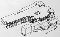 La côte nord de la commune d’Iérapétra en Crète. Reconstitution du palais de Gournia. Cliquer pour agrandir l'image.