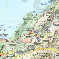 La côte nord de la commune d’Iérapétra en Crète. Carte de la commune de Kavousi. Cliquer pour agrandir l'image.