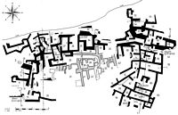La côte sud de la commune d’Iérapétra en Crète. Plan du site archéologique de Pyrgos. Cliquer pour agrandir l'image.
