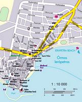 La ville d’Iérapétra en Crète. Plan de la ville. Cliquer pour agrandir l'image.