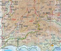 La ville de Kandanos en Crète. Carte topographique de la région. Cliquer pour agrandir l'image.