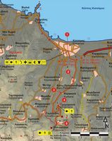La ville de Kissamos en Crète. Carte du sentier européen E4 - Section 01 de Kissamos à Polyrrinia. Cliquer pour agrandir l'image.