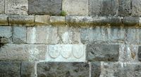 Neratzia Kos Castle - The Lastic badge on the west wall of the inner enclosure. Click to enlarge the image.