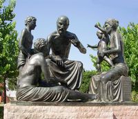 The Italian city of Cos - The statue of Hippocrates in Kos (author Tedmek). Click to enlarge the image.