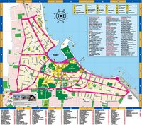 La ville de Kos sur l’île de Kos. Plan de la ville. Cliquer pour agrandir l'image.