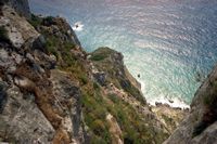 Le château Saint-Ange (Angelókastro) à Corfou. La falaise du château d'Angelokastro. Cliquer pour agrandir l'image.