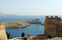 L'acropole de Lindos à Rhodes. Cliquer pour agrandir l'image.
