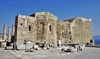 Église bysantine de la forteresse de Lindos à Rhodes. Cliquer pour agrandir l'image.
